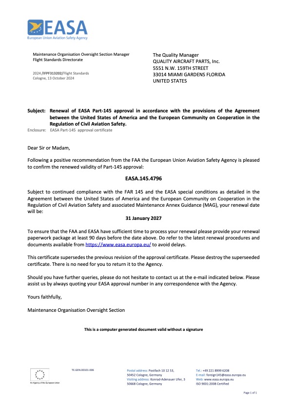 EASA Certification